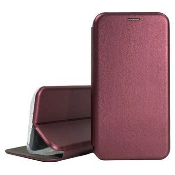 Чохол книжка Premium шкіряний Xiaomi Redmi 10A Бордовий