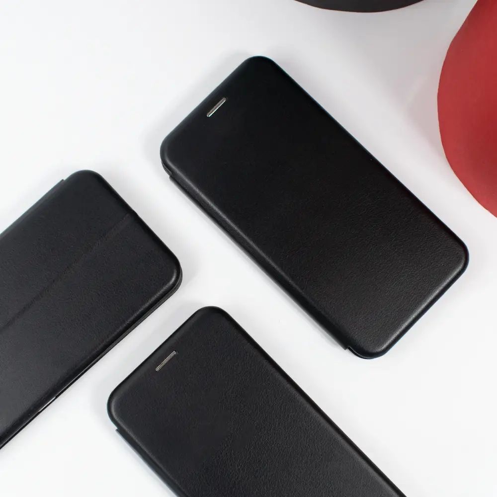 Чехол книжка Premium Xiaomi Redmi 12C Flip Magnetic кожаный Черный