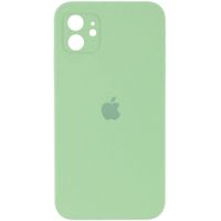 Чехол Silicone Case Full Camera Square Iphone 12 (Мятный / Mint)