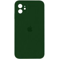 Чохол Silicone Case Full Camera Square Iphone 12 (Зелений / Army green)