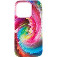 Чехол кожаний Colour Splash with MagSafe для Apple iPhone 13 Pro Max (6.7") (Pink / Blue)