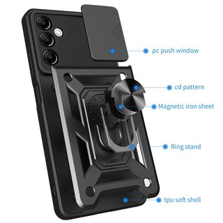 Ударопрочный чехол Camshield Serge Ring for Magnet для Xiaomi Redmi Note 12 4G (Черный)