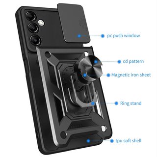 Ударопрочный чехол Camshield Serge Ring for Magnet для Motorola G60S (Черный)