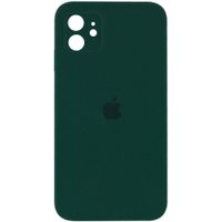 Чехол Silicone Case Full Camera Square Iphone 12 (Темно Зеленый / Dark green)