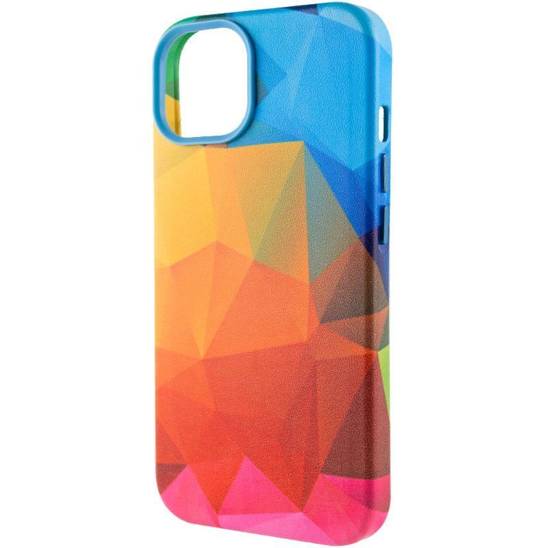Чехол кожаний Colour Splash with MagSafe для Apple iPhone 13 (6.1") (Red / Blue)