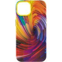 Чехол кожаний Colour Splash with MagSafe для Apple iPhone 12 Pro Max (6.7") (Orange / Red) фото 1