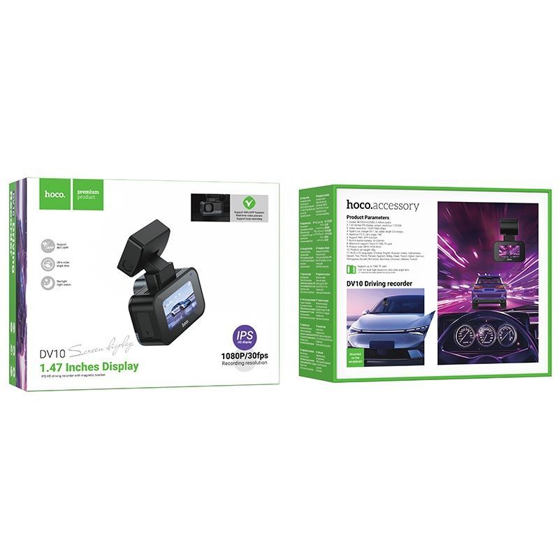 Відеореєстратор HOCO DV10 Mini Screen Dashcam Full HD 1080p з Wi-Fi