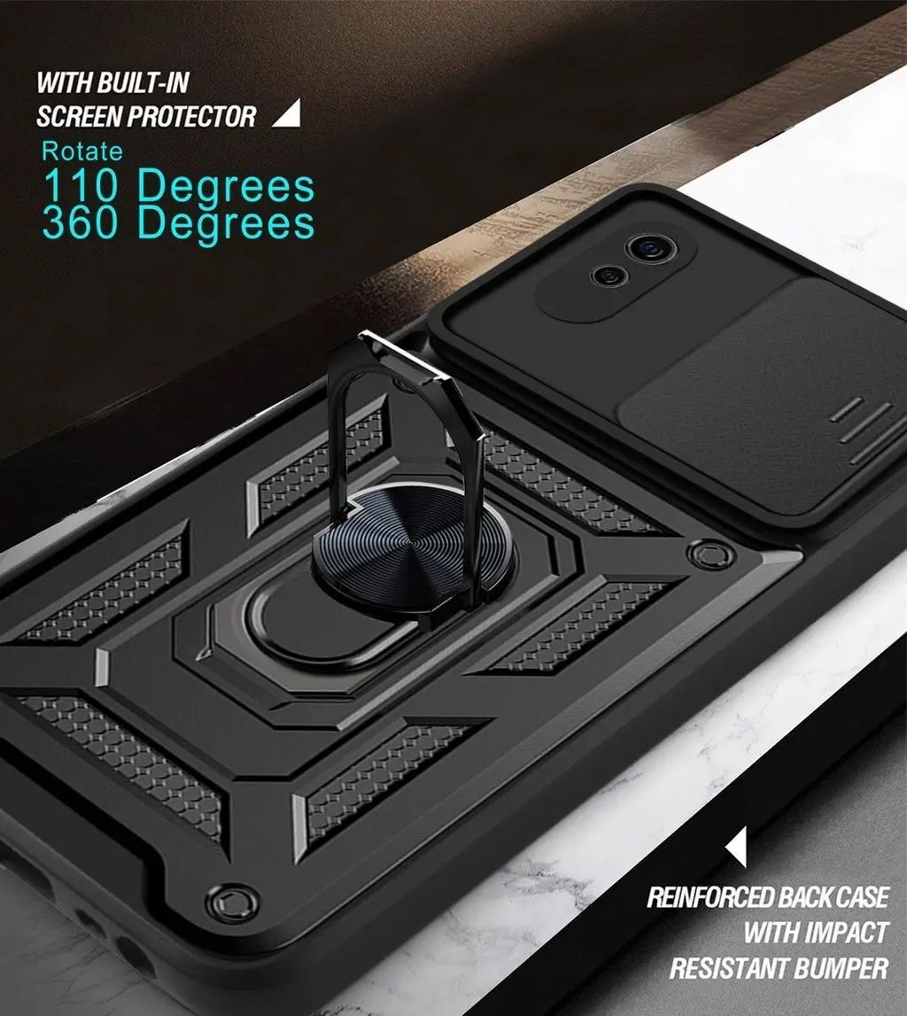 Ударопрочный чехол Camshield Serge Ring for Magnet для Xiaomi Redmi 9A (Черный)