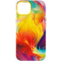 Чехол кожаний Colour Splash with MagSafe для Apple iPhone 12 Pro (6.1") (Yellow / Red)