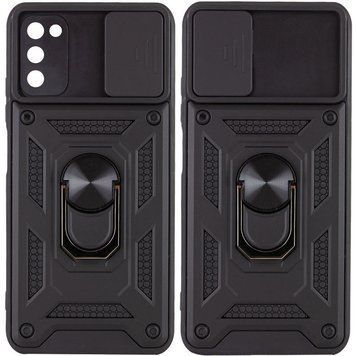 Ударопрочный чехол Camshield Serge Ring for Magnet для Samsung Galaxy A03S (Чёрный)