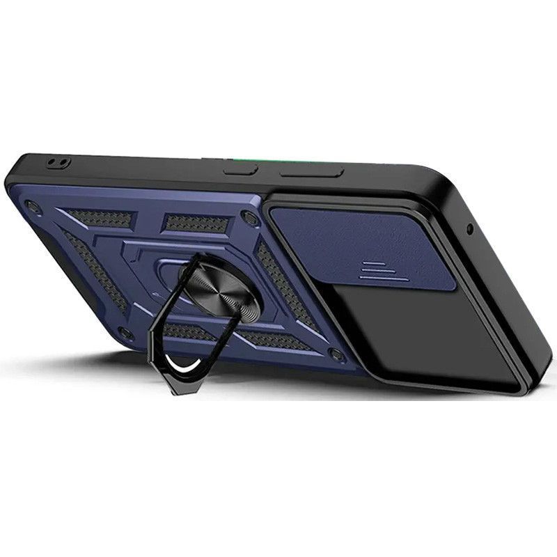 Ударопрочный чехол Camshield Serge Ring for Magnet для Samsung Galaxy A21s (Синий)