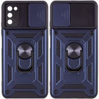 Ударопрочный чехол Camshield Serge Ring for Magnet для Samsung Galaxy A03S (Синий)