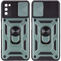 Ударопрочный чехол Camshield Serge Ring for Magnet для Samsung Galaxy A03S (Зелёный)