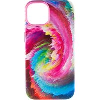 Чохол шкіряний Colour Splash with MagSafe для Apple iPhone 12 (6.1") (Pink / Blue)