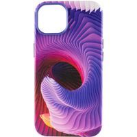 Чехол кожаний Colour Splash with MagSafe для Apple iPhone 13 (6.1") (Purple / Pink)