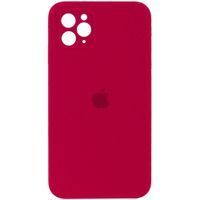 Чехол Silicone Case Full Camera Square Iphone 11 Pro (Розово Красный/ Rose Red)