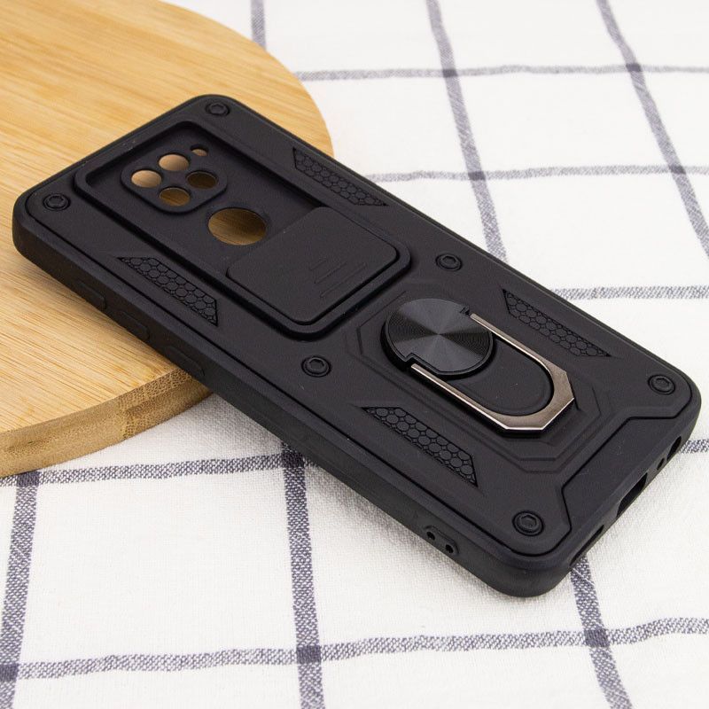 Ударопрочный чехол Camshield Serge Ring for Magnet для Xiaomi Redmi Note 9 (Черный)