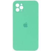Чехол Silicone Case Full Camera Square Iphone 12 Pro (Бірюзовий / Spearmint)
