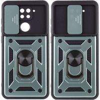 Ударопрочный чехол Camshield Serge Ring for Magnet для Xiaomi Redmi Note 9 (Зеленый)