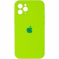 Чехол Silicone Case Full Camera Square Iphone 13 Pro (Салатовый / Neon green)