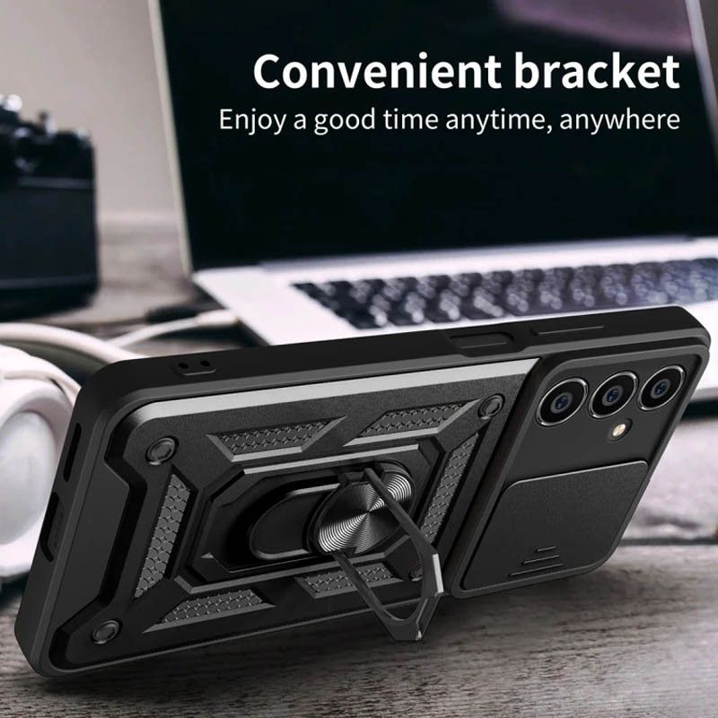 Ударопрочный чехол Camshield Serge Ring for Magnet для Xiaomi Redmi Note 12 Pro+ 5G (Черный)