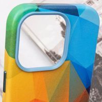 Чохол шкіряний Colour Splash with MagSafe для Apple iPhone 14 Pro Max (6.7") (Red / Blue) фото 6