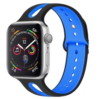 Ремінець Line 2 Colors для Apple Watch 41 | 40 | 38 | SE mm (Black/Blue)