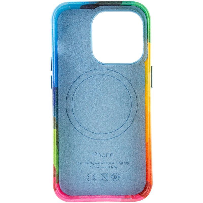 Чохол шкіряний Colour Splash with MagSafe для Apple iPhone 14 Pro Max (6.7") (Red / Blue)