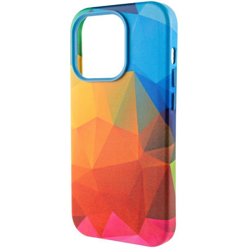 Чохол шкіряний Colour Splash with MagSafe для Apple iPhone 14 Pro Max (6.7") (Red / Blue)