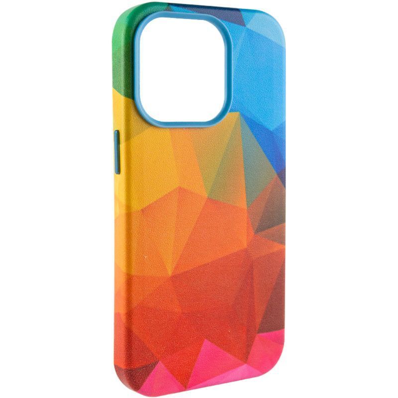 Чохол шкіряний Colour Splash with MagSafe для Apple iPhone 14 Pro Max (6.7") (Red / Blue)