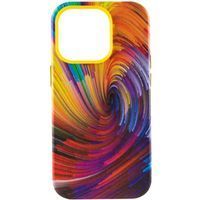 Чохол шкіряний Colour Splash with MagSafe для Apple iPhone 14 Pro Max (6.7") (Orange / Red)
