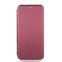 Чехол книжка Premium кожаный Realme C21Y (Бордовый)