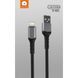 Кабель USB WUW X183 USB - Lightning 3A Ткань/металл Черный фото 2