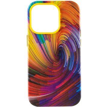 Чехол кожаний Colour Splash with MagSafe для Apple iPhone 14 Pro (6.1") (Red / Blue)
