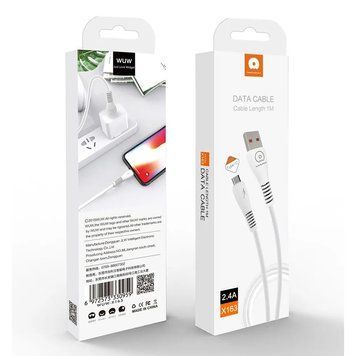 Кабель USB WUW X163 USB - Type-C 2,4A 1М Білий