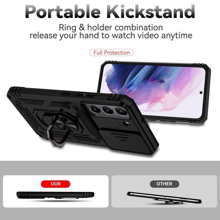 Ударопрочный чехол Camshield Serge Ring for Magnet для Samsung Galaxy S22 (Черный)