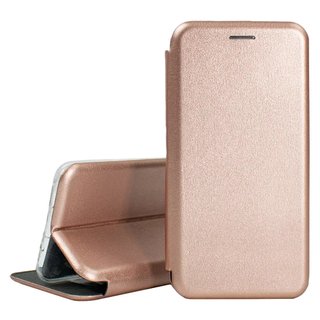 Чехол книжка Premium кожаный Oppo A12 Розовое золото