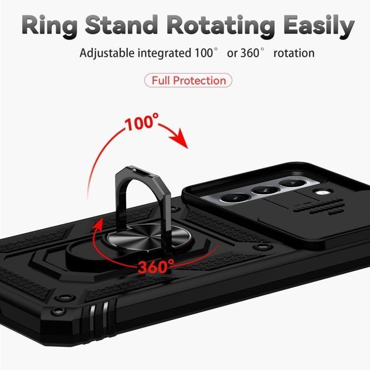 Ударостійкий чохол Camshield Serge Ring for Magnet для Samsung Galaxy S22 Plus (Чорний)