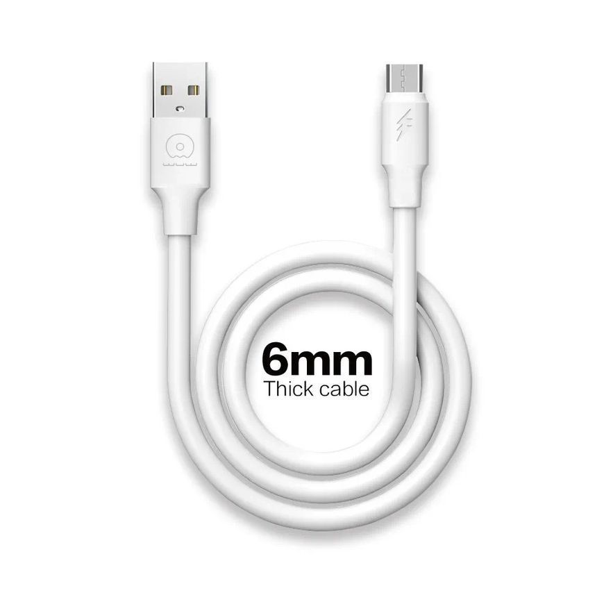 Кабель USB WUW X167 USB - micro 5A 6мм 1М Білий