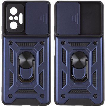 Ударопрочный чехол Camshield Serge Ring for Magnet для Xiaomi Redmi Note 10 Pro (Синий)