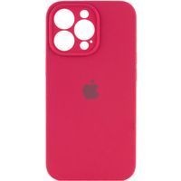 Чехол Silicone Case Full Camera Protective (AA) Apple iPhone 15 Pro Max (6.7") (Розово Красный/ Rose Red)