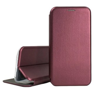 Чехол книжка Premium кожаный Oppo A15 Бордовый
