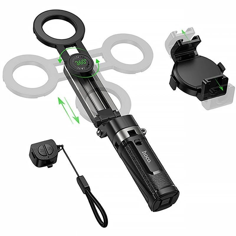 Монопод-штатив HOCO K27 Pro 2-в-1 (магнит+зажим), с Bluetooth-пультом