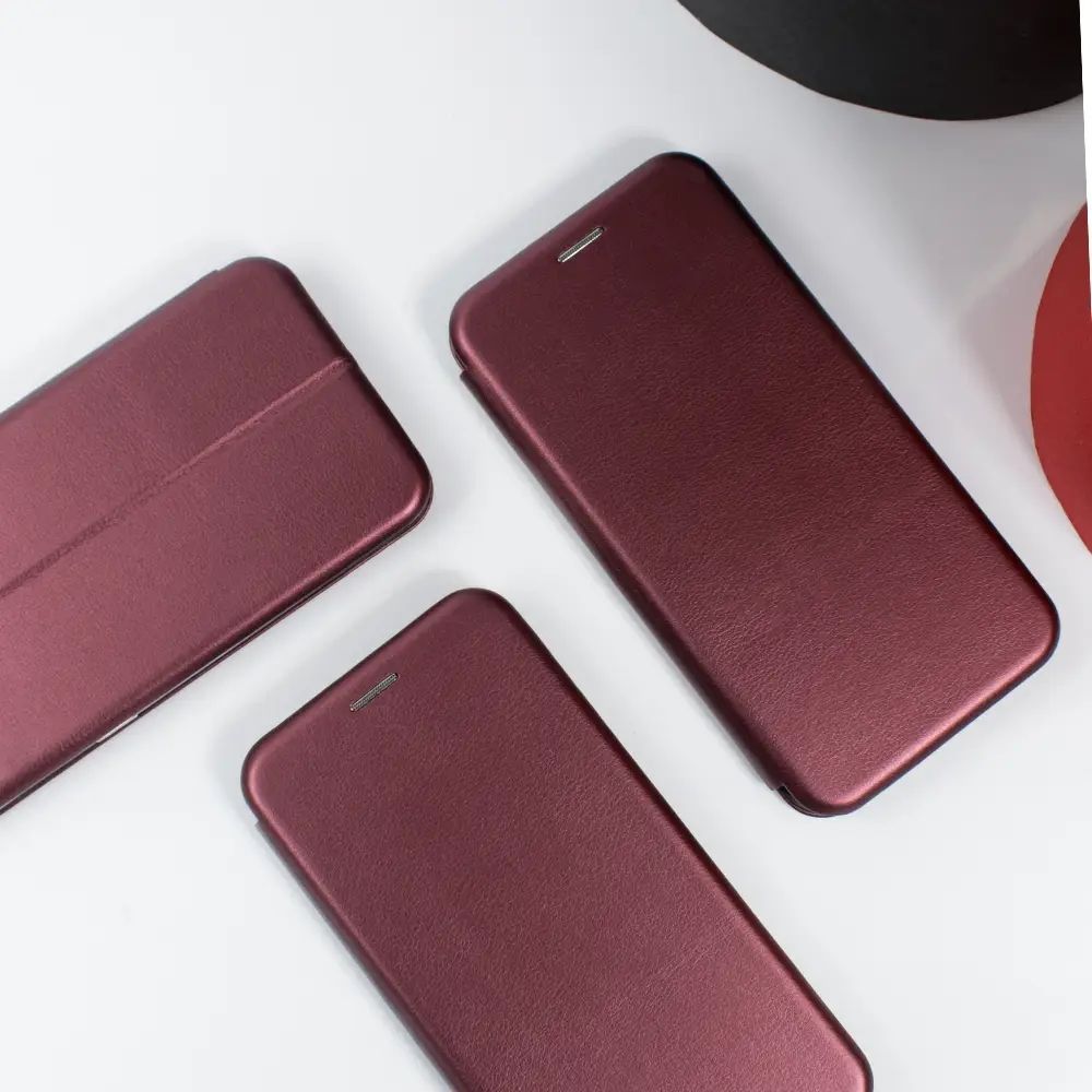 Чехол книжка Premium кожаный Samsung Galaxy A50, A50s, A30s Бордовый