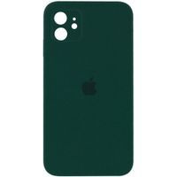 Чехол Silicone Case Full Camera Square Iphone 11 (Темно Зеленый / Dark green)