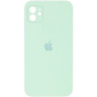 Чехол Silicone Case Full Camera Square Iphone 11 (Нежно Голубой / Light Turquoise)