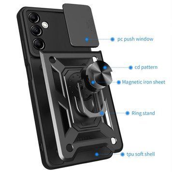 Ударостійкий чохол Camshield Serge Ring for Magnet для Xiaomi Redmi 12C (Чорний)