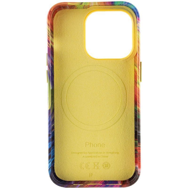 Чехол кожаний Colour Splash with MagSafe для Apple iPhone 13 Pro Max (6.7") (Orange / Red)